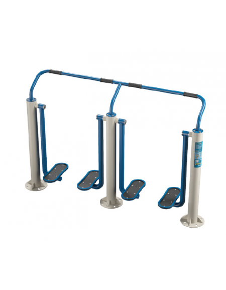 Air Walker doppio fitness da esterno con 2 postazioni - con tubi in metallo curvati - Dimensioni cm 200x46x126h