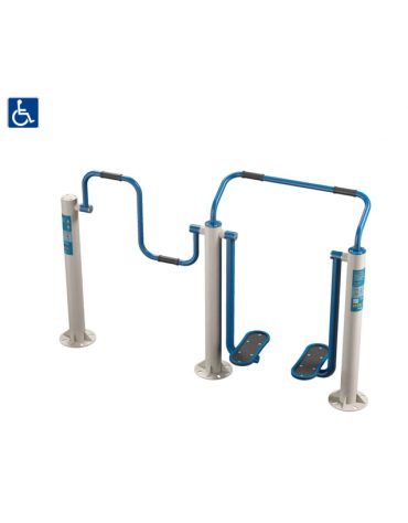 Stazione fitness con Air Walker e Cyclette braccia inclusiva - Dimensioni cm 208x45x126h