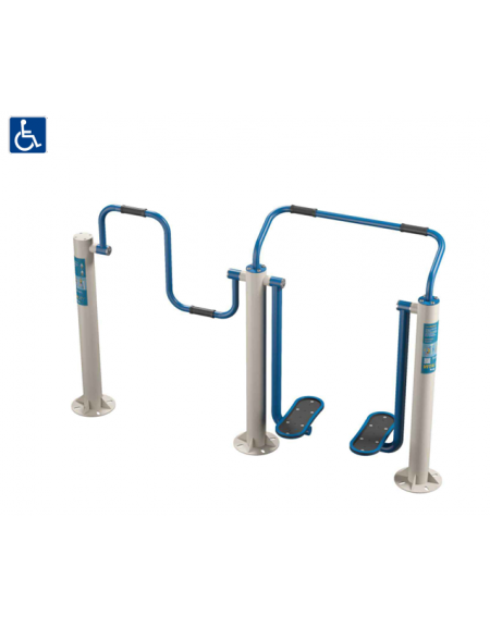 Stazione fitness con Air Walker e Cyclette braccia inclusiva - Dimensioni cm 208x45x126h
