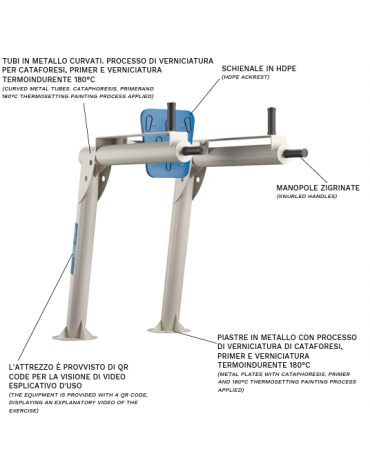 Stazione Parallele Fitness Outdoor per Dips e Addominali - cm 124x85x119h