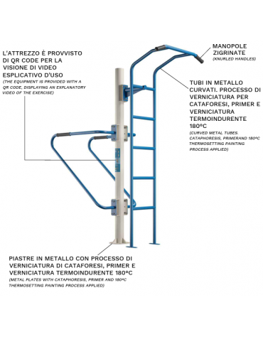 Stazione Multifunzione per Allenamento a Corpo Libero da Esterno - cm 175x80x210h