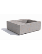 Panchina in cemento quadrata monoblocco con fioriera cm 80x80 - colore Grigio travertino - cm 140x140x45h - Conforme ai CAM