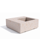Panchina in cemento quadrata monoblocco con fioriera cm 80x80 - colore Bianco travertino - cm 140x140x45h - Conforme ai CAM