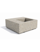 Panchina in cemento quadrata monoblocco con fioriera cm 80x80 - colore Grigio sabbiato - cm 140x140x45h - Conforme ai CAM