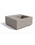 Panchina in cemento quadrata monoblocco con fioriera cm 80x80 - colore Bianco sabbiato - cm 140x140x45h - Conforme ai CAM