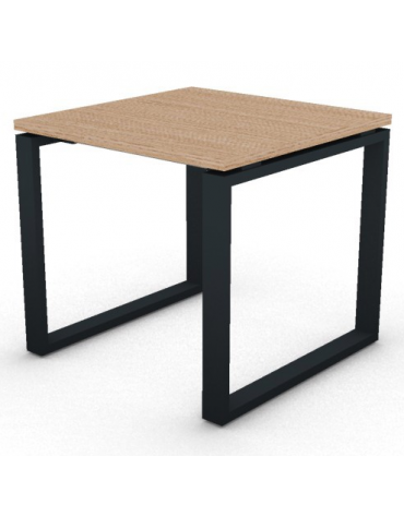 Scrivania operativa piano melaminico spessore mm 30 e gamba metallica ad anello chiuso  - Colori a scelta - cm 80x80x74,5h