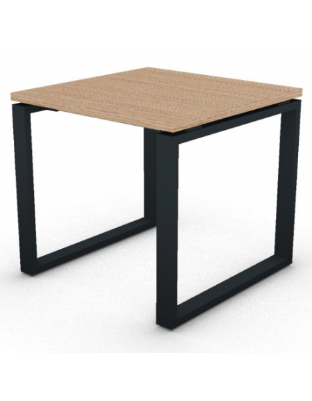 Scrivania operativa piano melaminico spessore mm 30 e gamba metallica ad anello chiuso  - Colori a scelta - cm 80x80x74,5h