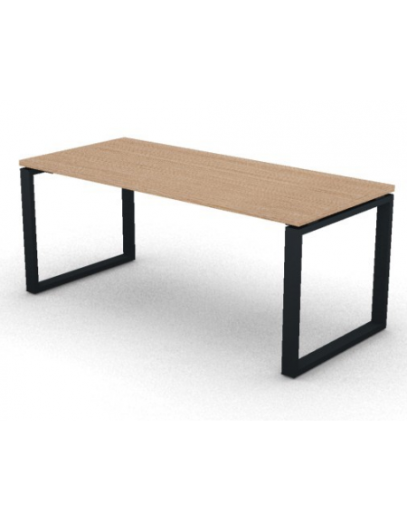 Scrivania operativa piano melaminico spessore mm 30 e gamba metallica ad anello chiuso  - Colori a scelta - cm 180x80x74,5h