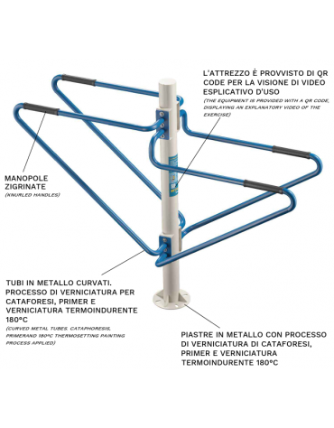Stazione fitness Multifunzione a barre parallele basse - allenamento a corpo libero - cm 180x53x151h