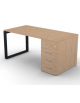 Scrivania operativa piano melaminico spessore mm 18, struttura metallica e cassettiera portante Dx/Sx - cm 160x80x73,5h