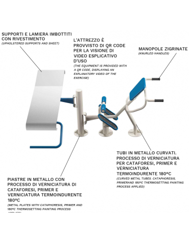 Stazione fitness Multifunzione per allenamento muscoli addominali e lombari - cm 205x155x96h