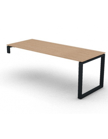 Scrivania operativa per servente, piano melaminico spessore mm 18 e gamba metallica ad anello chiuso - cm 200x80x73,5h