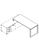Scrivania operativa per servente, piano melaminico spessore mm 25 e gamba metallica ad anello chiuso - cm 160x80x74h