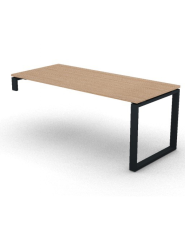 Scrivania operativa per servente, piano melaminico spessore mm 25 e gamba metallica ad anello chiuso - cm 180x80x74h