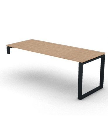 Scrivania operativa per servente, piano melaminico spessore mm 25 e gamba metallica ad anello chiuso - cm 200x80x74h