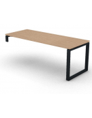 Scrivania operativa per servente, piano melaminico spessore mm 30 e gamba metallica ad anello chiuso - cm 200x80x74,5h