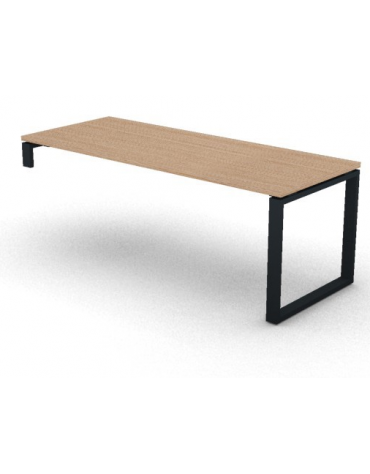 Scrivania operativa per servente, piano melaminico spessore mm 30 e gamba metallica ad anello chiuso - cm 200x80x74,5h