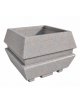Fioriera forma quadra in cemento calcestruzzo per esterno - colore Grigio travertino - cm 98x98x75h - Conforme ai CAM