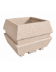 Fioriera forma quadra in cemento calcestruzzo per esterno - colore Bianco travertino - cm 98x98x75h - Conforme ai CAM
