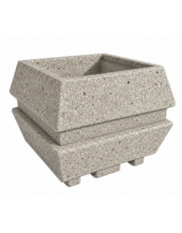 Fioriera forma quadra in cemento calcestruzzo per esterno - colore Grigio sabbiato - cm 98x98x75h - Conforme ai CAM