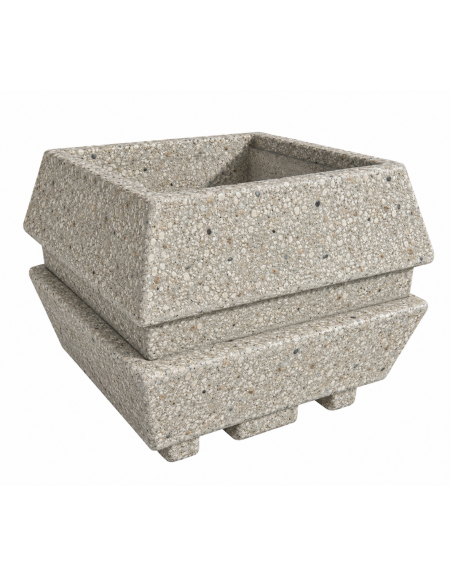Fioriera forma quadra in cemento calcestruzzo per esterno - colore Grigio sabbiato - cm 98x98x75h - Conforme ai CAM