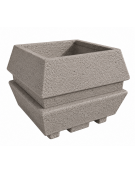 Fioriera forma quadra in cemento calcestruzzo per esterno - colore Bianco sabbiato - cm 98x98x75h - Conforme ai CAM