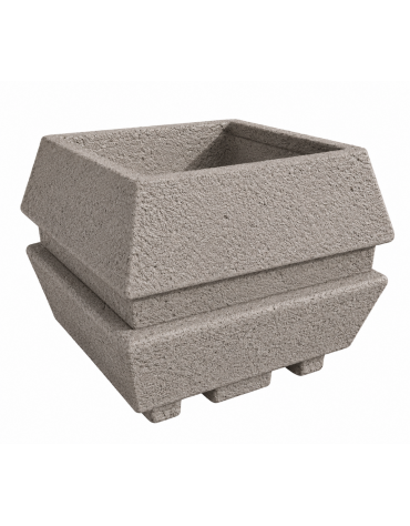 Fioriera forma quadra in cemento calcestruzzo per esterno - colore Bianco sabbiato - cm 98x98x75h - Conforme ai CAM