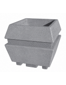 Fioriera forma quadra in cemento calcestruzzo per esterno - colore Grigio pietra - cm 98x98x90h - Conforme ai CAM