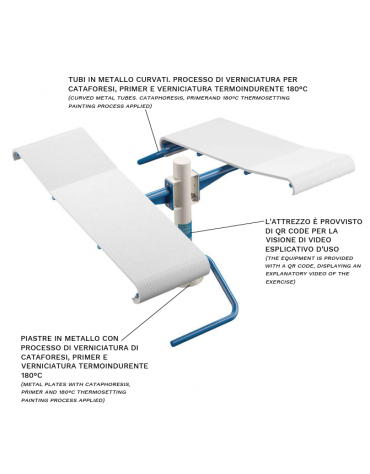 Doppia Panca fitness per addominali da esterno - Dimensioni cm 178x149x86h