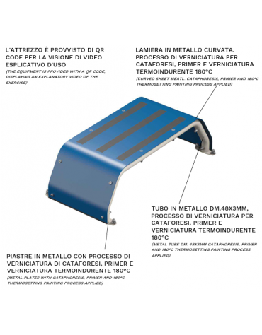 Step up fitness per allenamento cardio - Altezza 30 cm - Dimensioni 53x104x30h