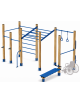 Palestra base costruita con pali in legno termotrattato 90x90 mm e tubi in acciaio verniciato a polvere - cm 488x323x241h