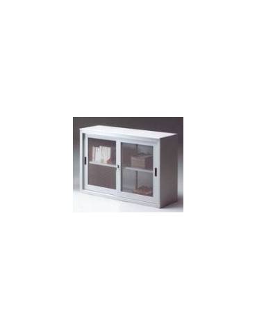 SOPRALZO METALLICO ANTE SCORREVOLI IN VETRO TEMPERATO CON SERRATURA - CM 120x45x88h