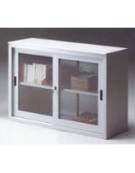SOPRALZO METALLICO ANTE SCORREVOLI IN VETRO TEMPERATO CON SERRATURA- cm 150x45x90h
