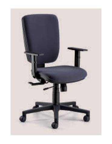 Sedia ufficio dattilo ergonomica alta con braccioli regolabili in altezza-Conforme alle norme UNI EN 1335 tipo A-Rivestimento in