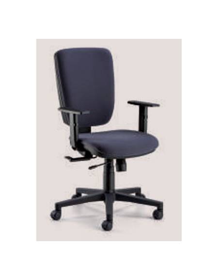 Sedia ufficio dattilo ergonomica alta con braccioli regolabili in altezza-Conforme alle norme UNI EN 1335 tipo A-Rivestimento in