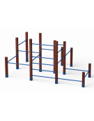 Palestra Workout small con struttura in plastica riciclata e tubi in acciaio verniciato - cm 467x354x241h