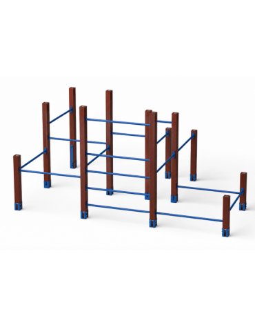 Palestra Workout small con struttura in plastica riciclata e tubi in acciaio verniciato - cm 467x354x241h