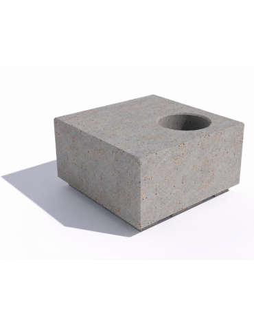 Panchina in cemento quadrata monoblocco con fioriera - colore Grigio travertino - cm 80x80x45h - Conforme ai CAM