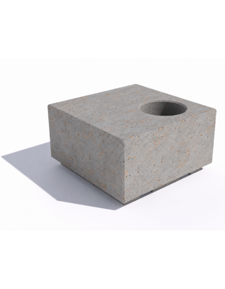Panchina in cemento quadrata monoblocco con fioriera - colore Grigio travertino - cm 80x80x45h - Conforme ai CAM