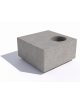 Panchina in cemento quadrata monoblocco con fioriera cm Ø 30 - colore Grigio travertino - cm 80x80x45h - Conforme ai CAM