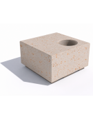 Panchina in cemento quadrata monoblocco con fioriera - colore Bianco travertino - cm 80x80x45h - Conforme ai CAM