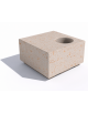 Panchina in cemento quadrata monoblocco con fioriera cm Ø 30 - colore Bianco travertino - cm 80x80x45h - Conforme ai CAM