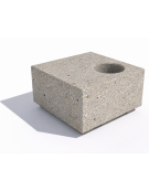 Panchina in cemento quadrata monoblocco con fioriera - colore Grigio sabbiato - cm 80x80x45h - Conforme ai CAM