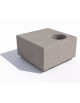 Panchina in cemento quadrata monoblocco con fioriera cm Ø 30 - colore Bianco sabbiato - cm 80x80x45h - Conforme ai CAM