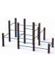 Palestra Workout small con struttura in alluminio rifinito in legno dark e tubi in acciaio verniciato - cm 467x354x241h