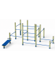 Palestra Workout media con struttura in legno di pino e tubi in acciaio verniciato - cm 465x486x241h