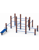 Palestra Workout media con struttura in plastica riciclata e tubi in acciaio verniciato - cm 465x486x241h