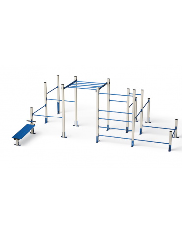 Palestra Workout Grande con struttura in alluminio e tubi in acciaio verniciato - cm 642x465x241h