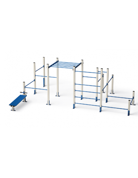 Palestra Workout Grande con struttura in alluminio e tubi in acciaio verniciato - cm 642x465x241h