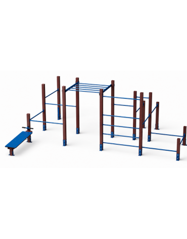 Palestra Workout Grande con struttura in plastica riciclata e tubi in acciaio verniciato - cm 642x465x241h